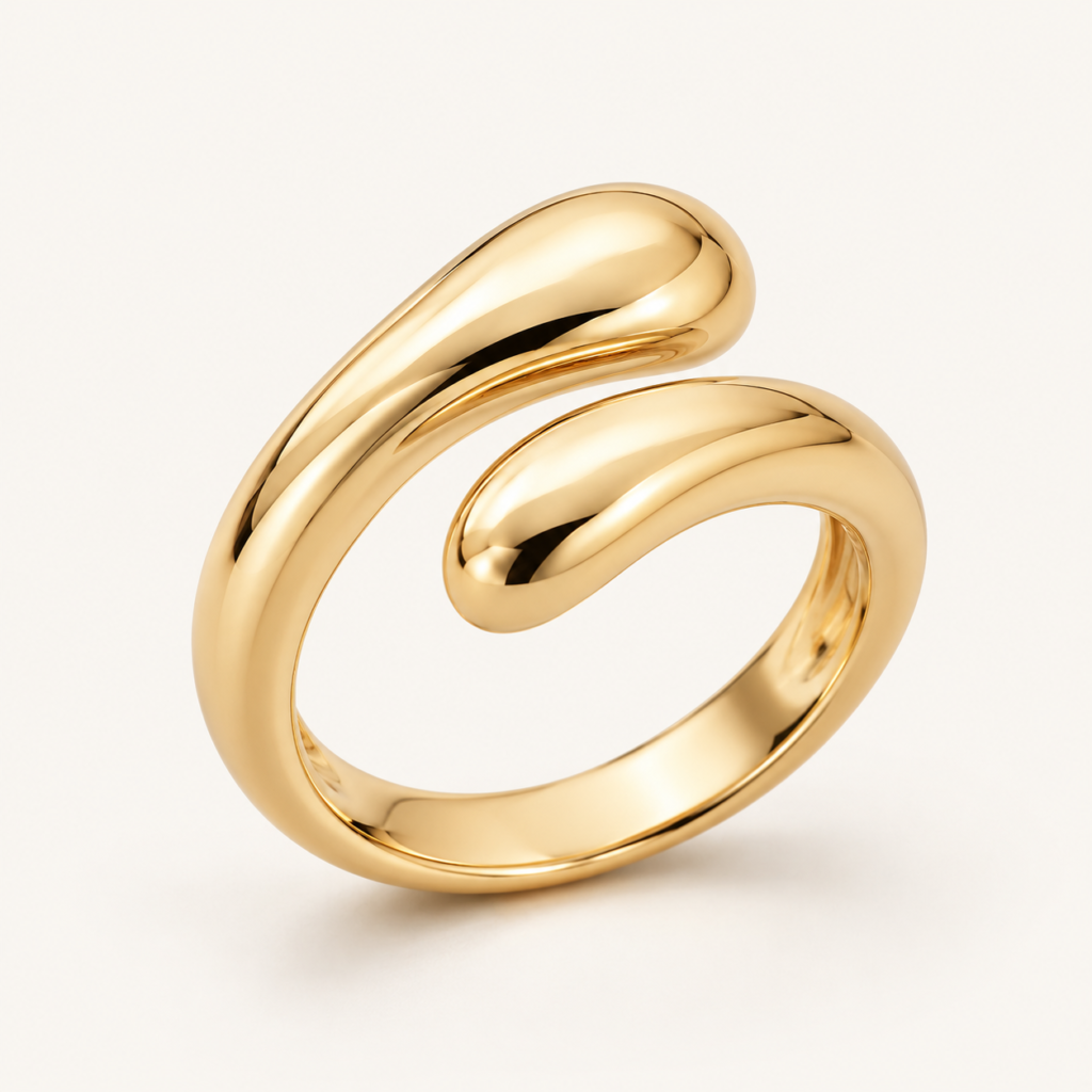 Aureline Bypass Ring on an ivory background