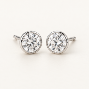 Halo Stud Earrings on an ivory background