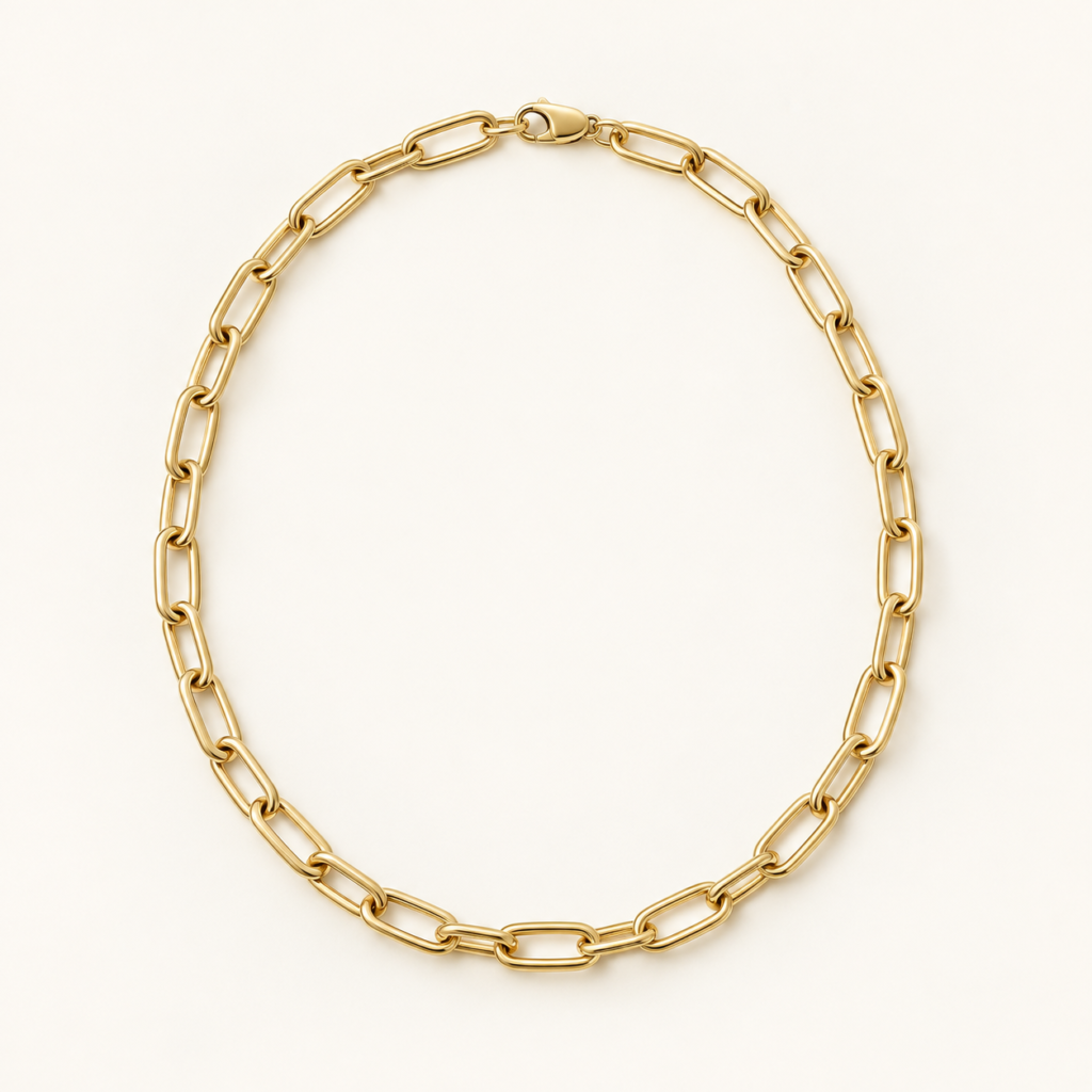 Muse Link Necklace on an ivory background