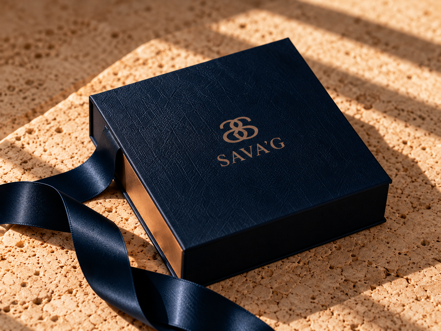 SAVA’G navy jewelry presentation box