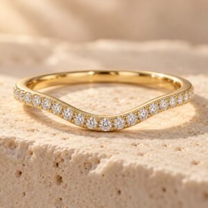 The Devotion ring on warm cream travertine