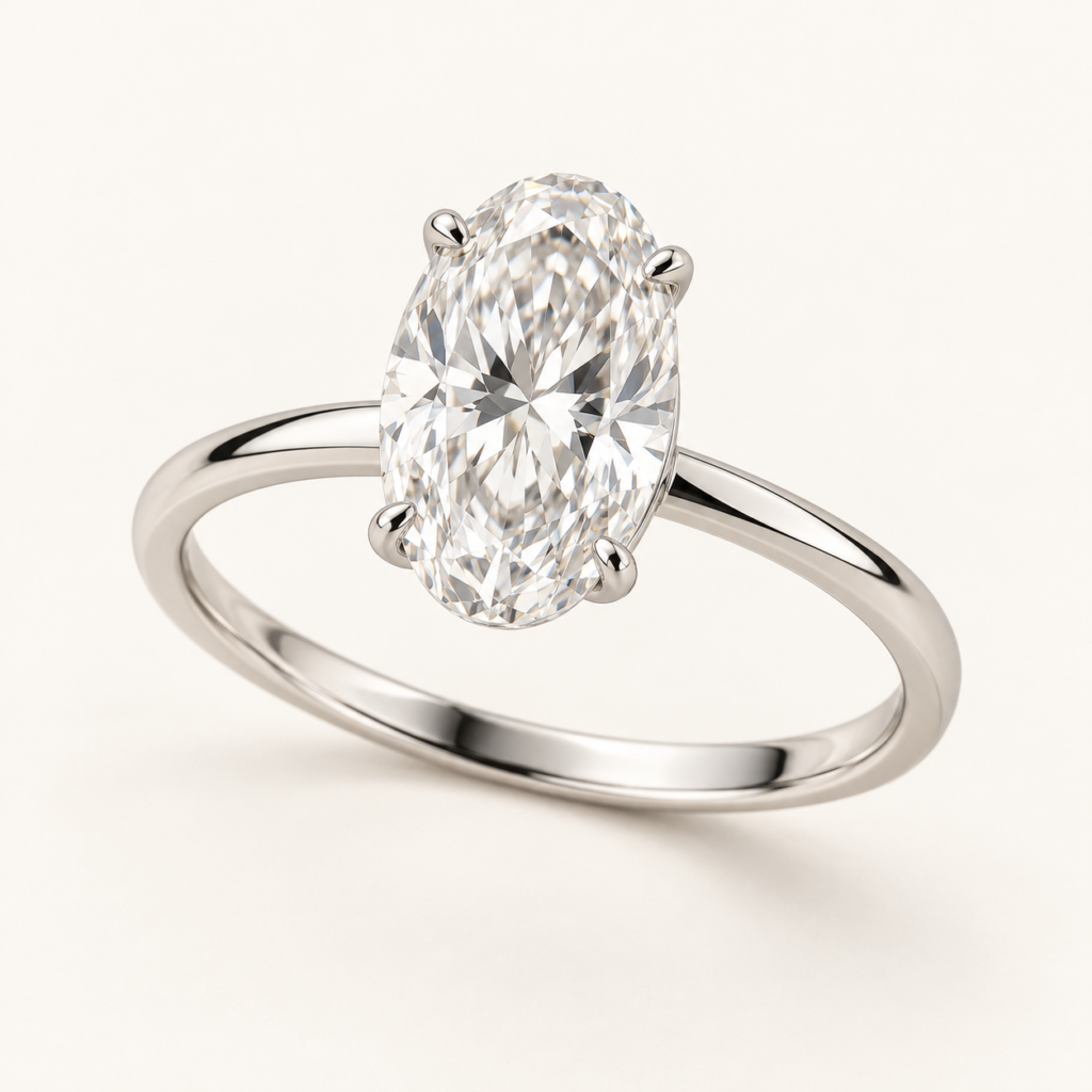 Solstice Oval Ring on an ivory background